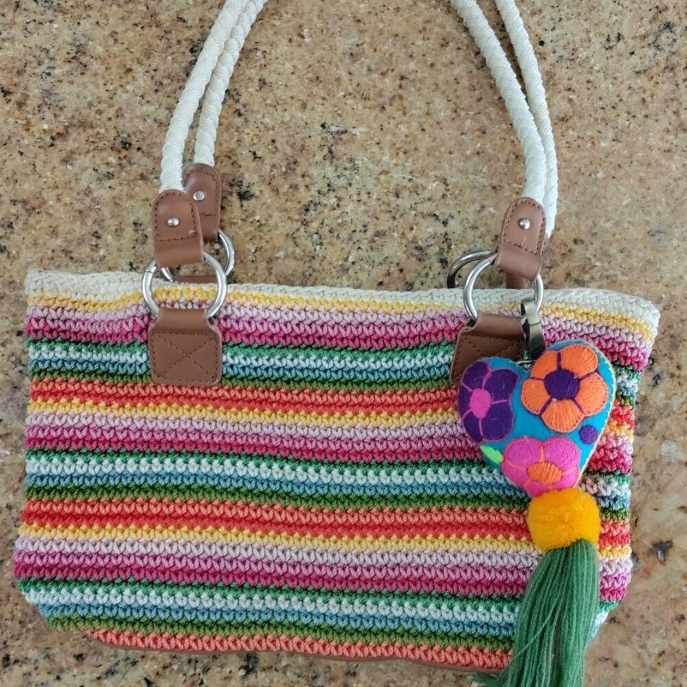 Crocheted multicolored purse